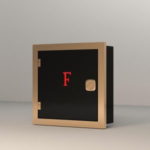 جعبه هوزریل فریم طلایی با درب مشکی