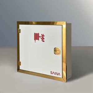 جعبه هوزریل فریم طلایی با درب کرم