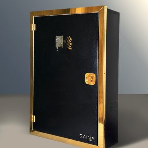 جعبه رایزر فریم طلایی با درب مشکی